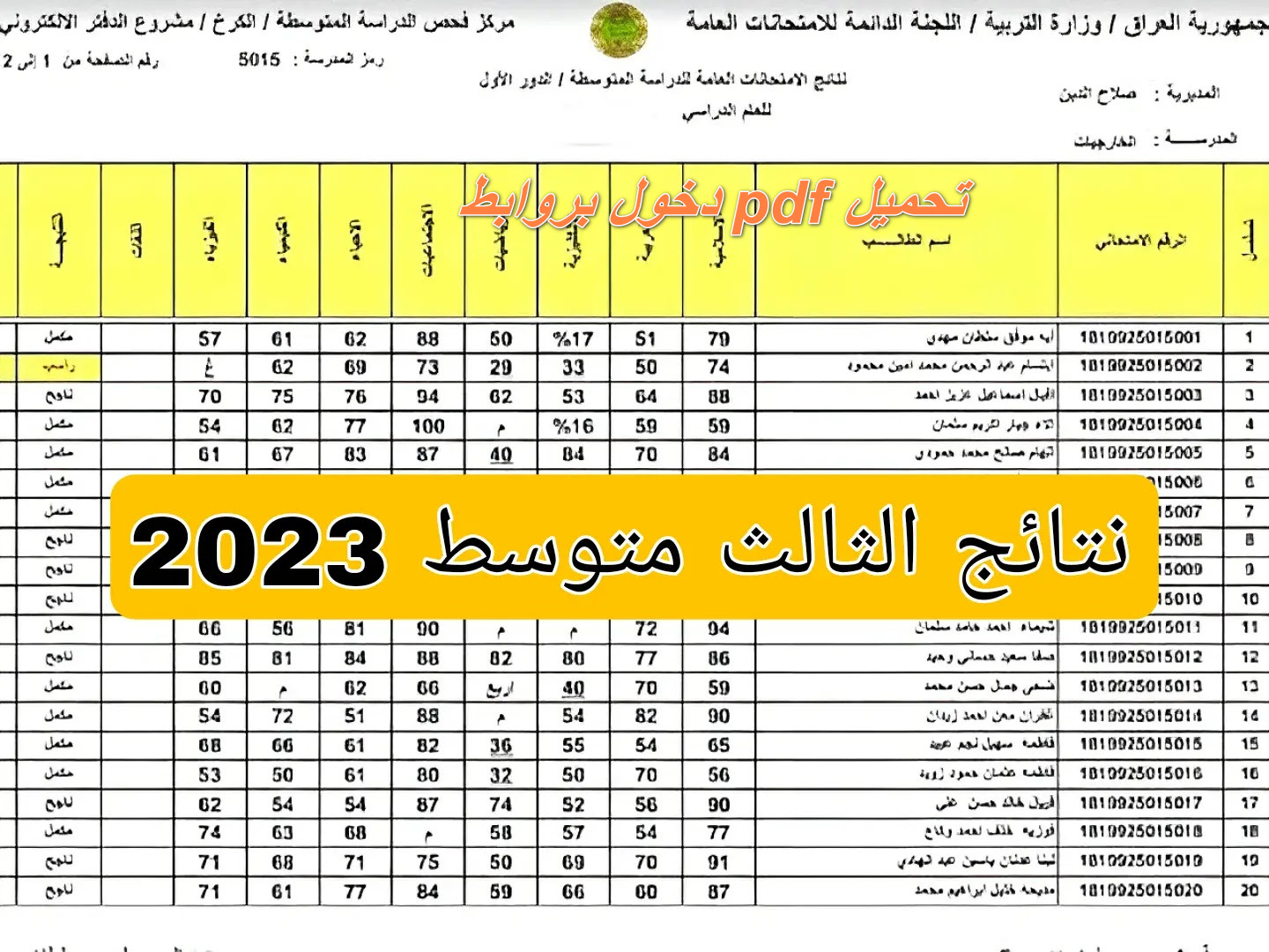 نتائج الثالث متوسط العراق